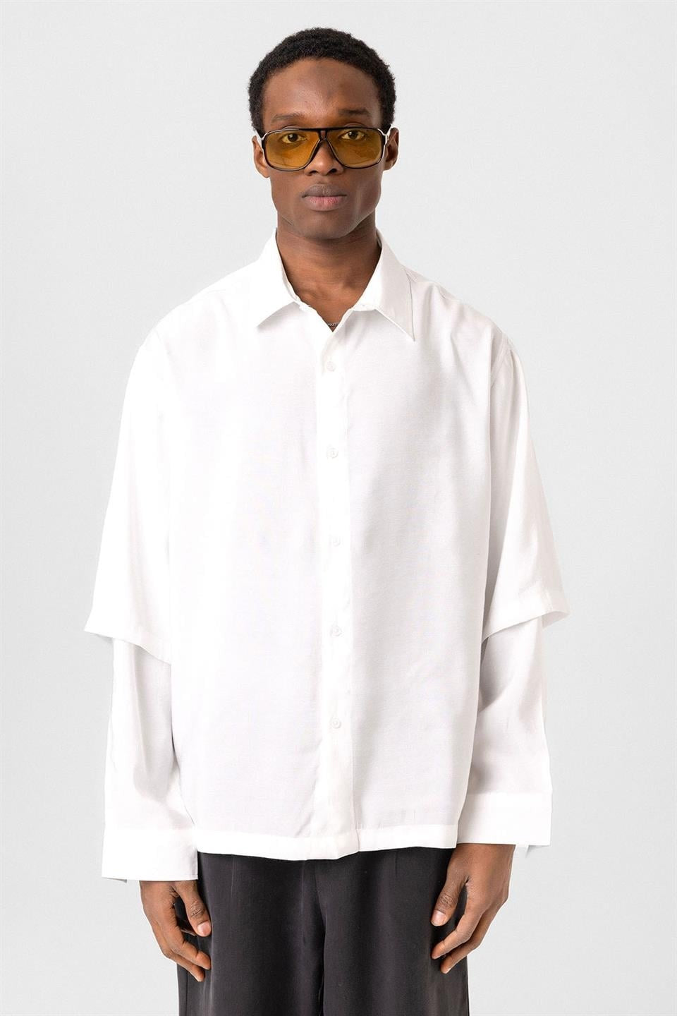 Oversized Shirt with Double-Sleeve Detail
