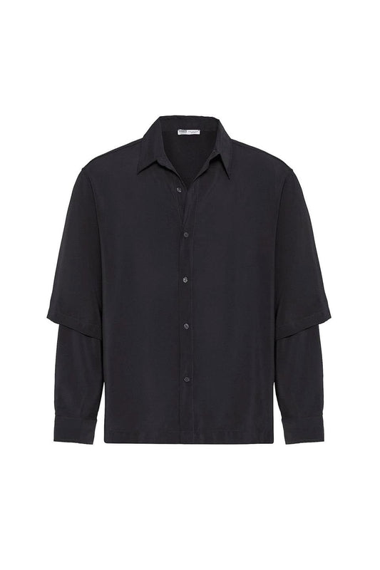 Oversized Shirt with Double-Sleeve Detail