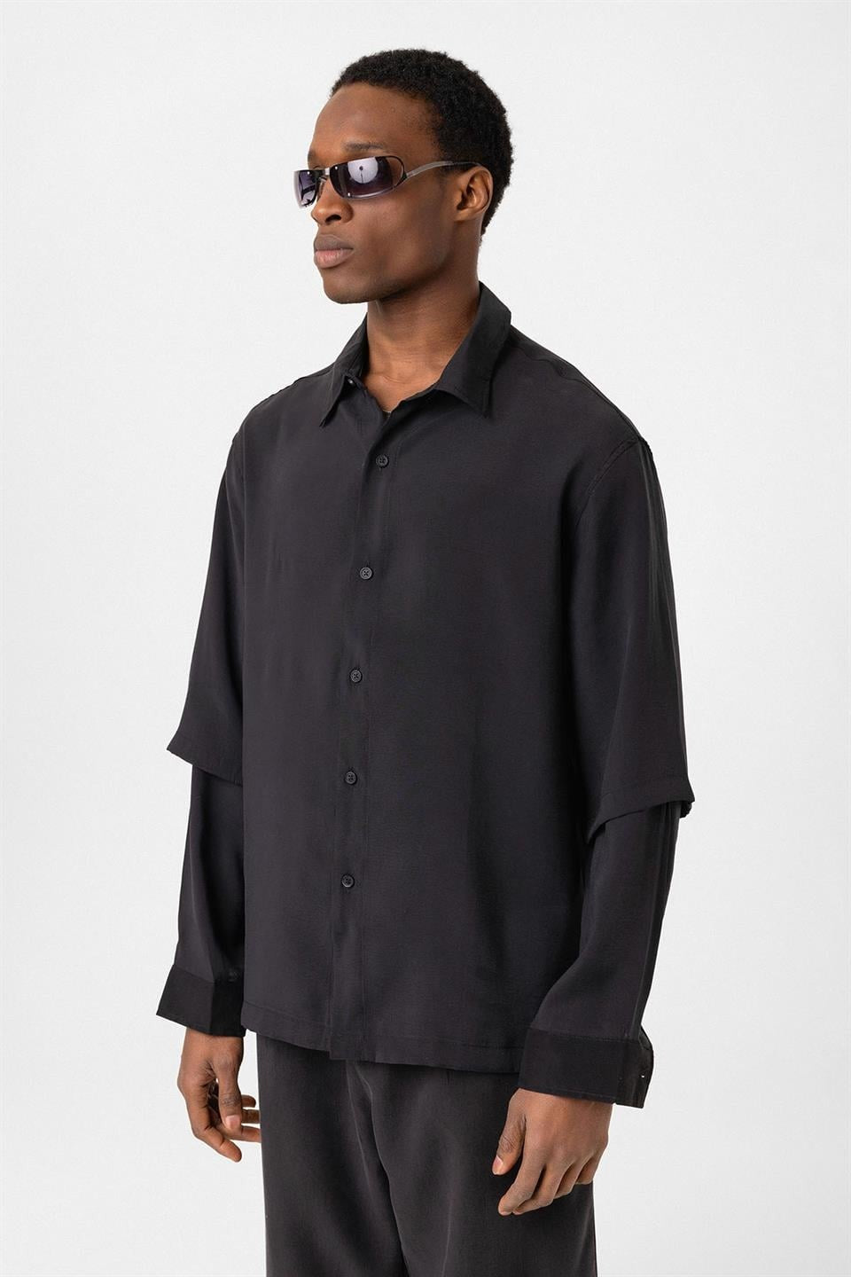 Oversized Shirt with Double-Sleeve Detail