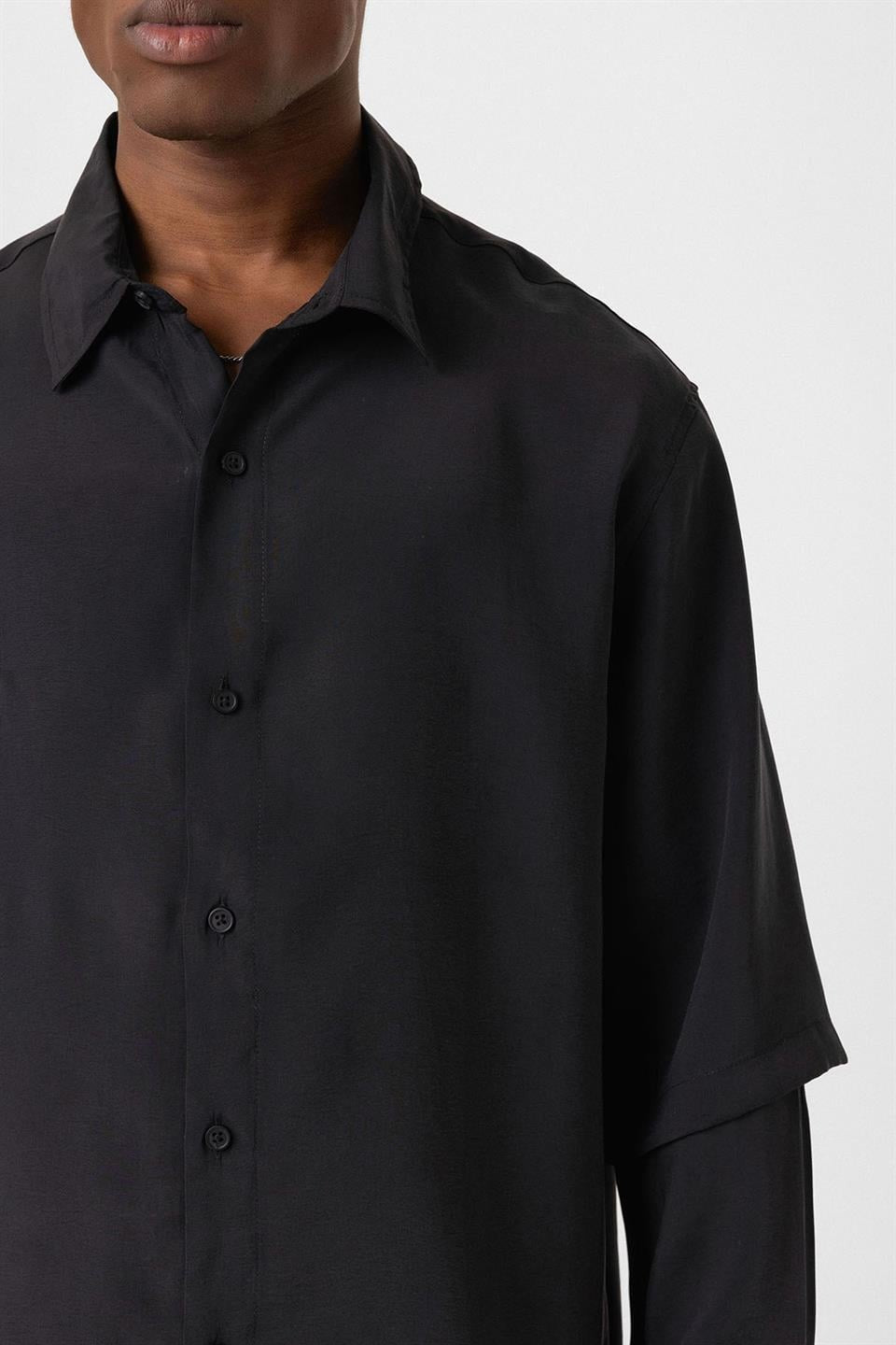 Oversized Shirt with Double-Sleeve Detail