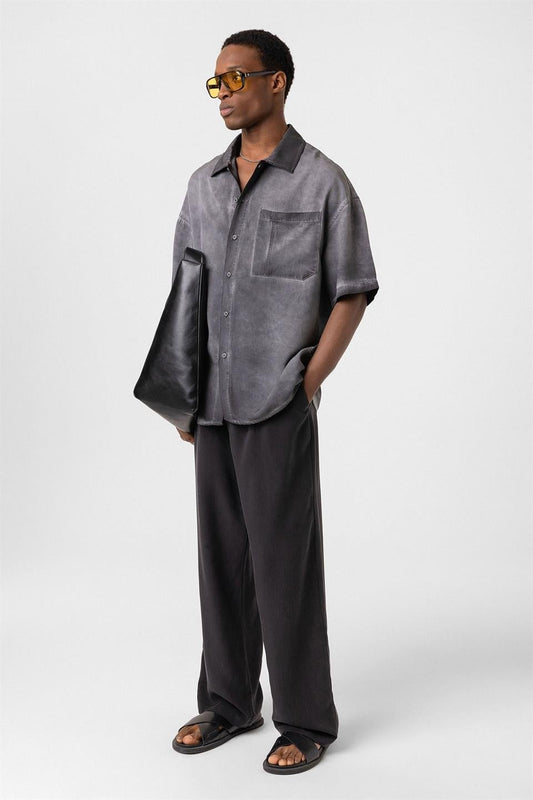 Oversized Short-Sleeve Shirt (Washed)
