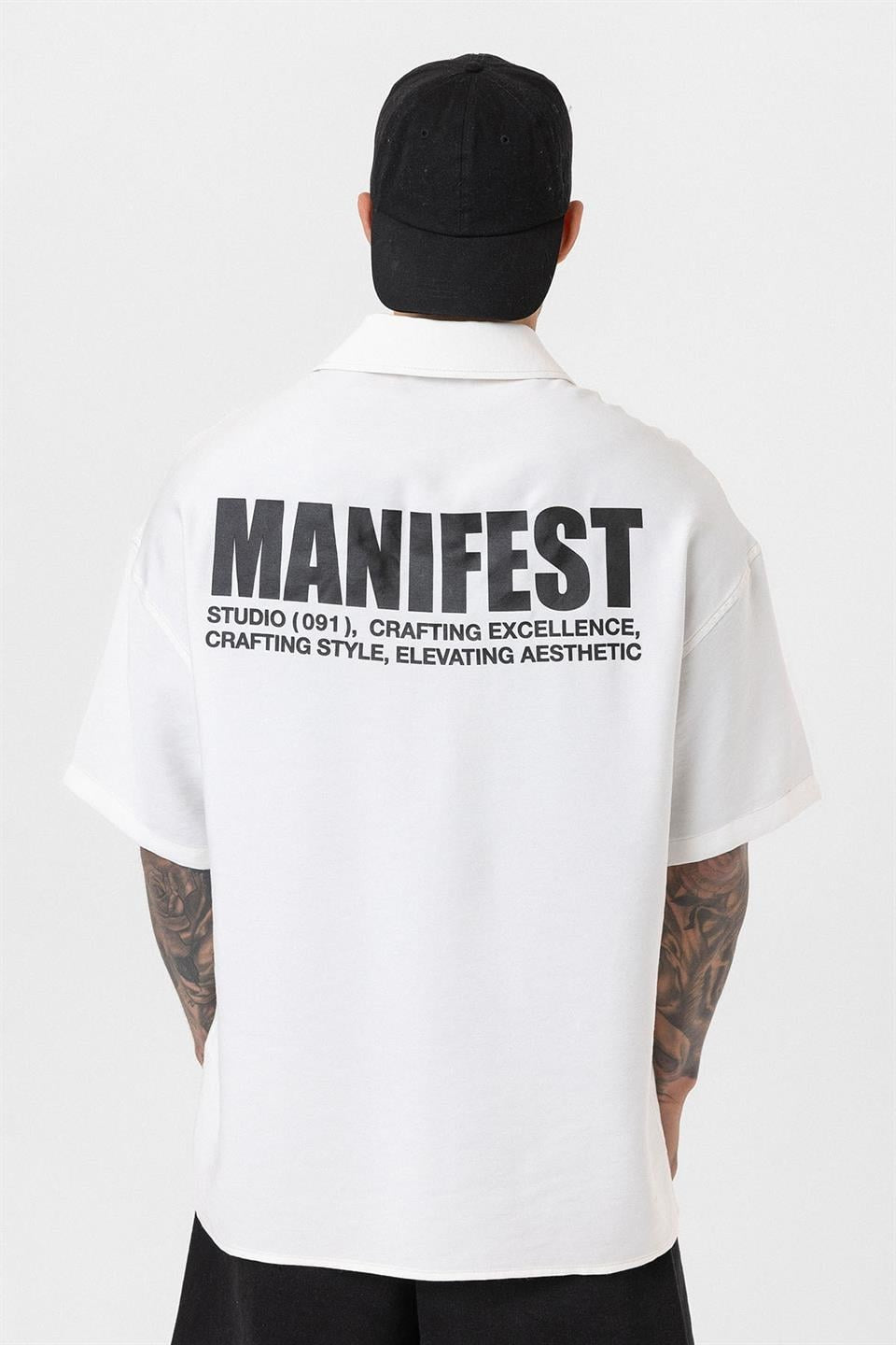 Oversized Printed Short-Sleeve Shirt (Washed)