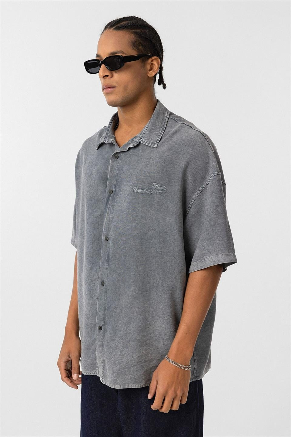 Oversized Tensel Shirt with Back Print