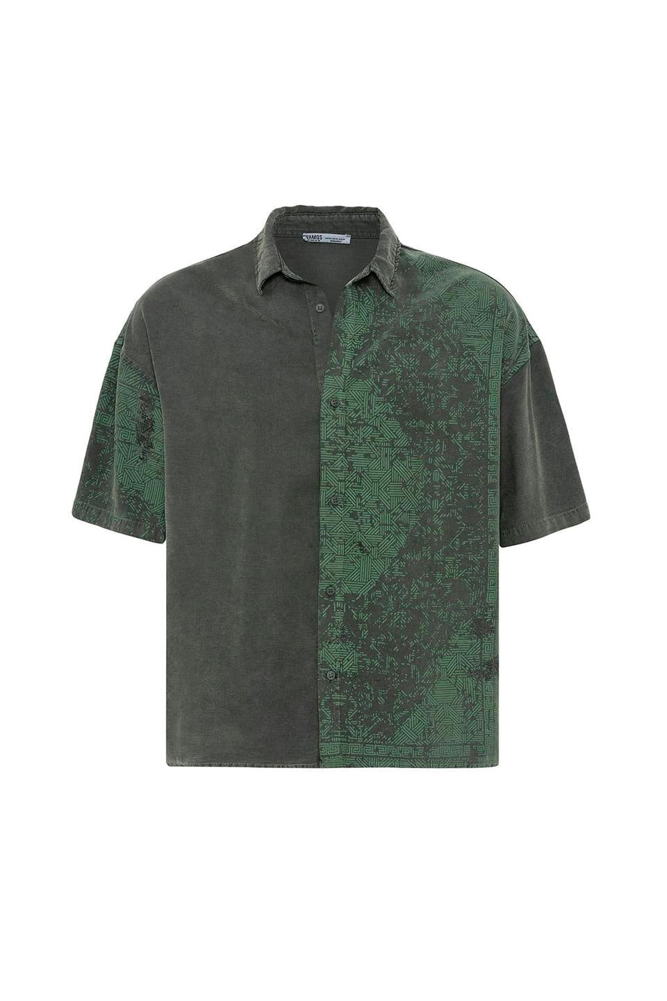 Oversized Short-Sleeve Tensel Shirt with a Washed Look