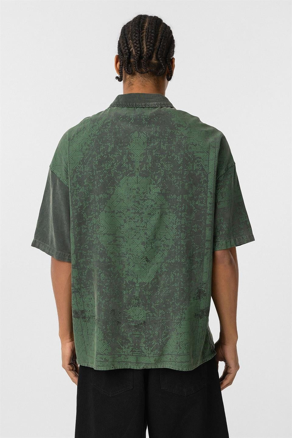 Oversized Short-Sleeve Tensel Shirt with a Washed Look