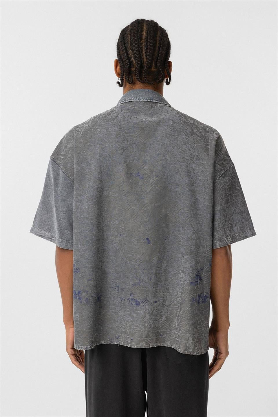 Oversized Short-Sleeve Tensel Shirt with a Washed Look