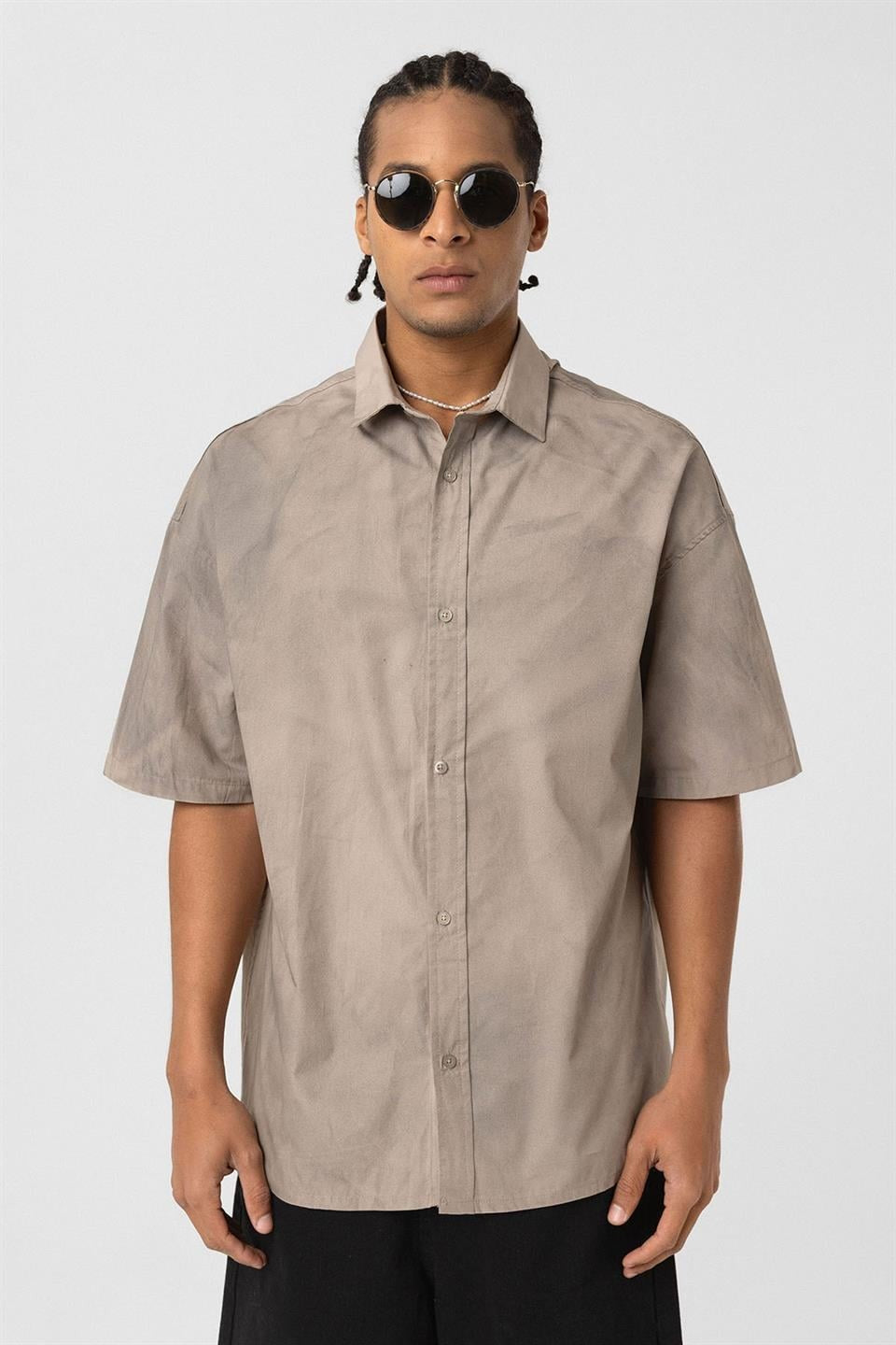 Oversized Washed Poplin Shirt