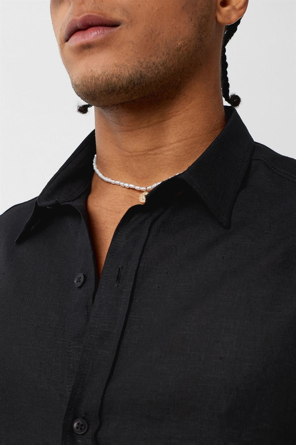 Basic Oversized Long-Sleeved Linen Shirt