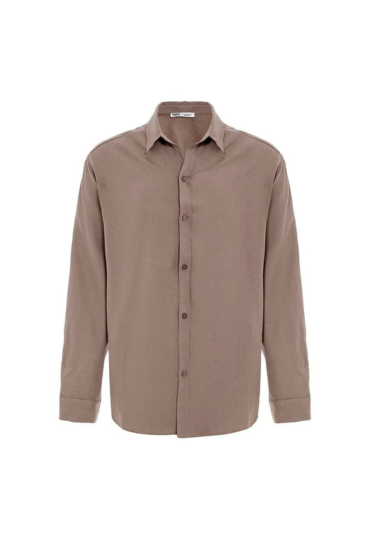 Basic Oversized Long-Sleeved Linen Shirt