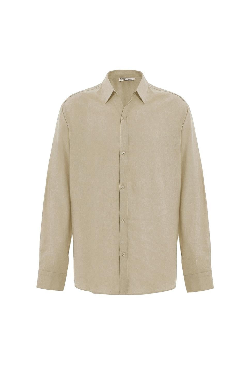 Basic Oversized Long-Sleeved Linen Shirt