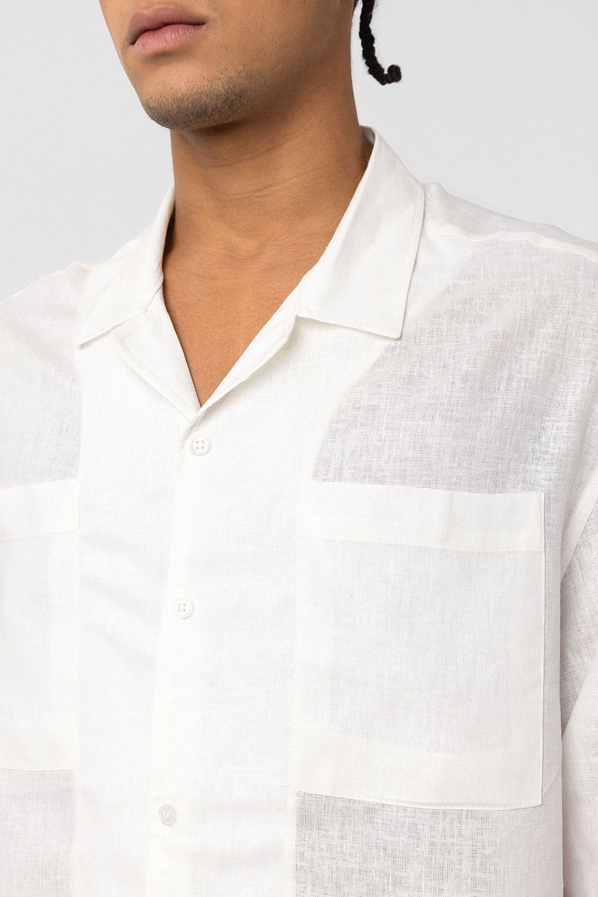Oversized Linen Shirt with Two Pockets