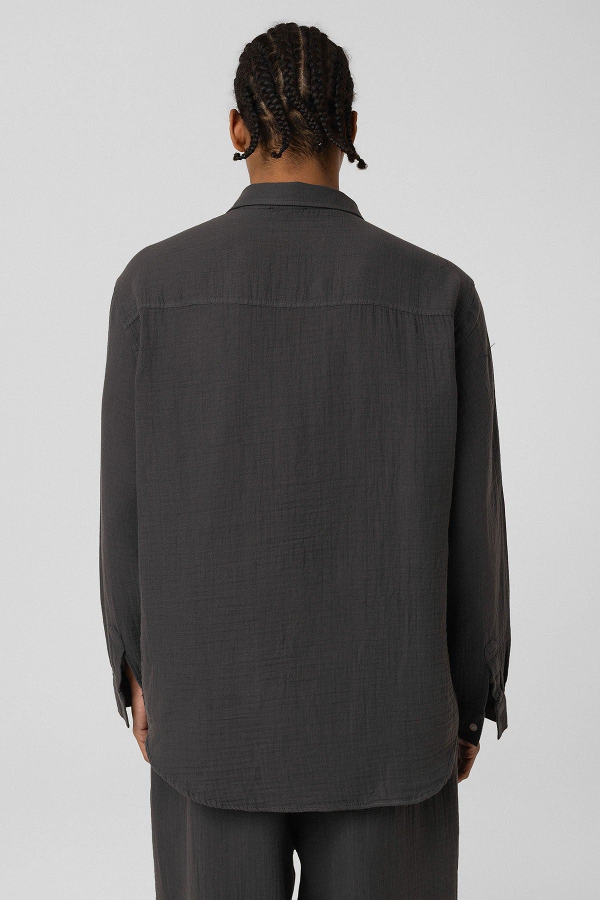 Oversized Long-Sleeve Muslin Shirt