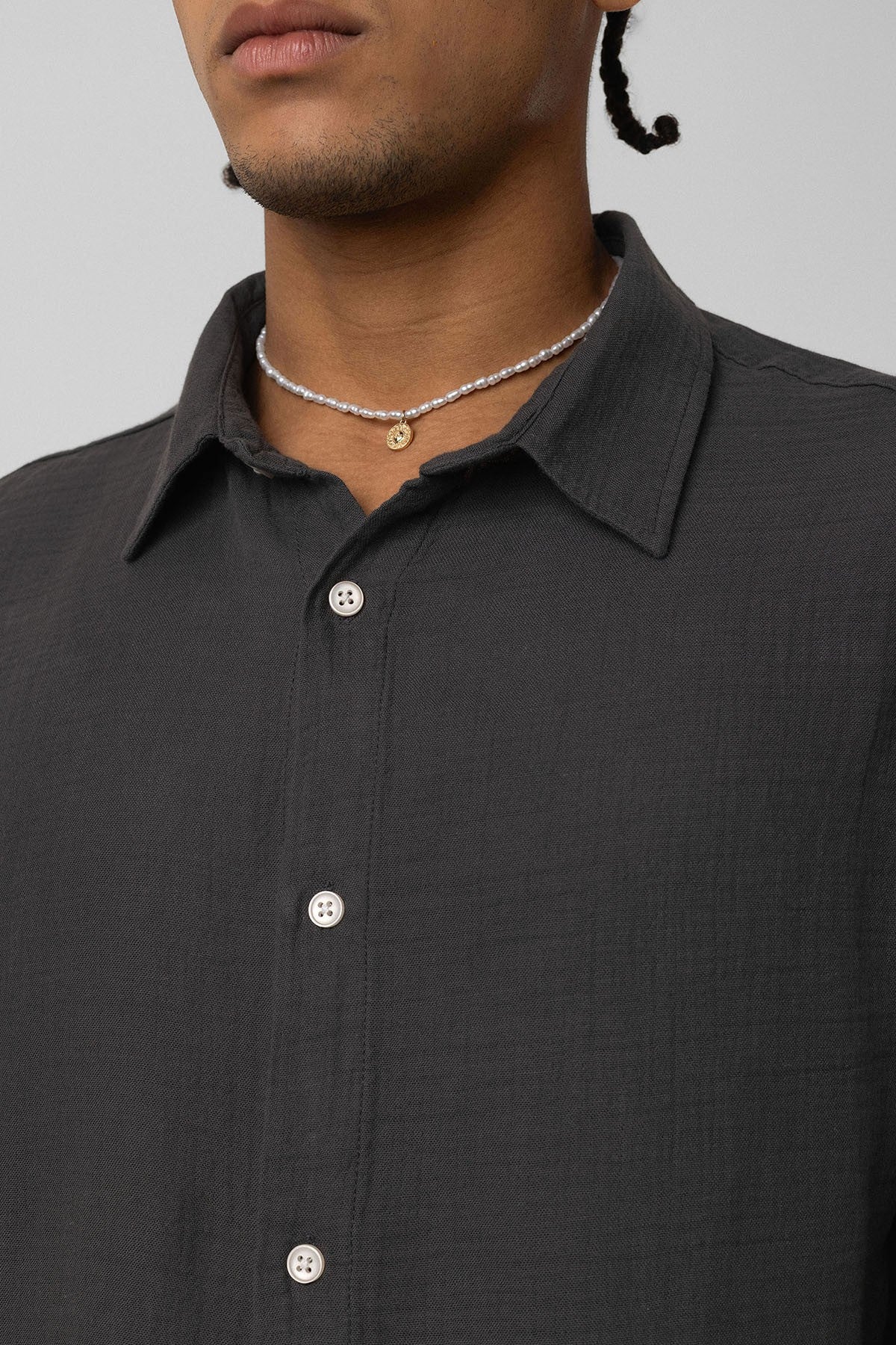 Oversized Long-Sleeve Muslin Shirt