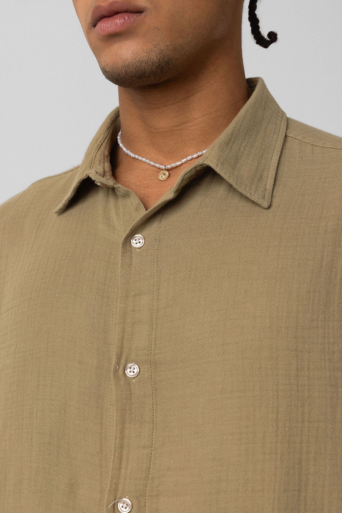 Oversized Long-Sleeve Muslin Shirt