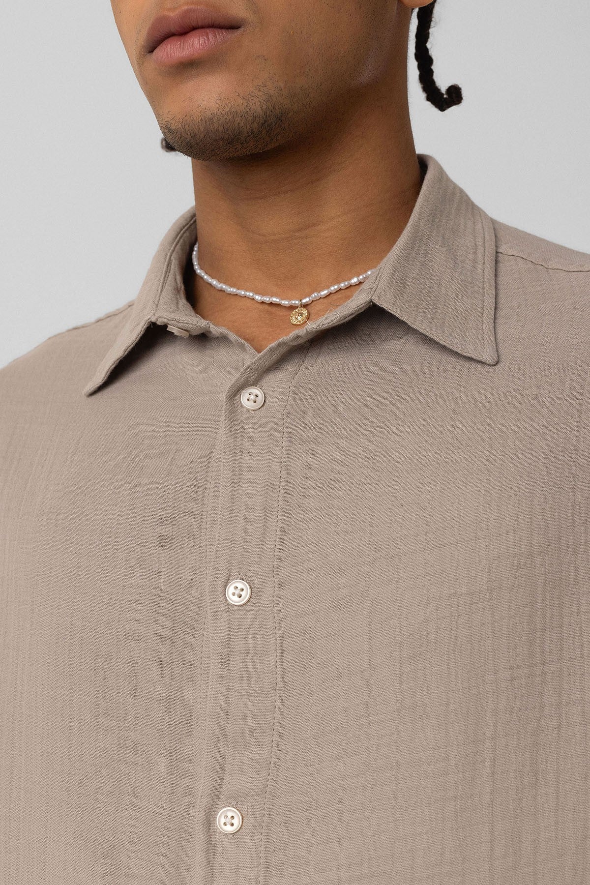 Oversized Long-Sleeve Muslin Shirt