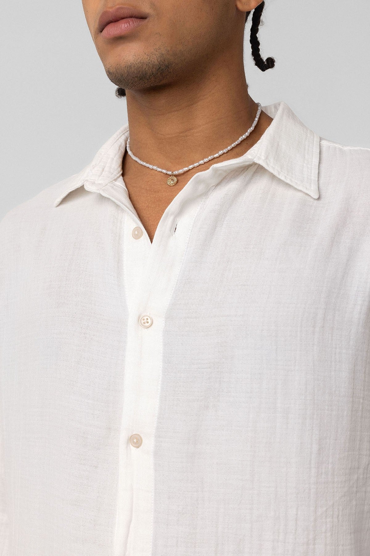 Oversized Long-Sleeve Muslin Shirt