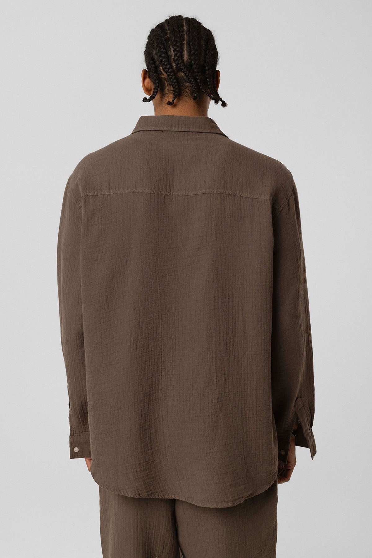 Oversized Long-Sleeve Muslin Shirt