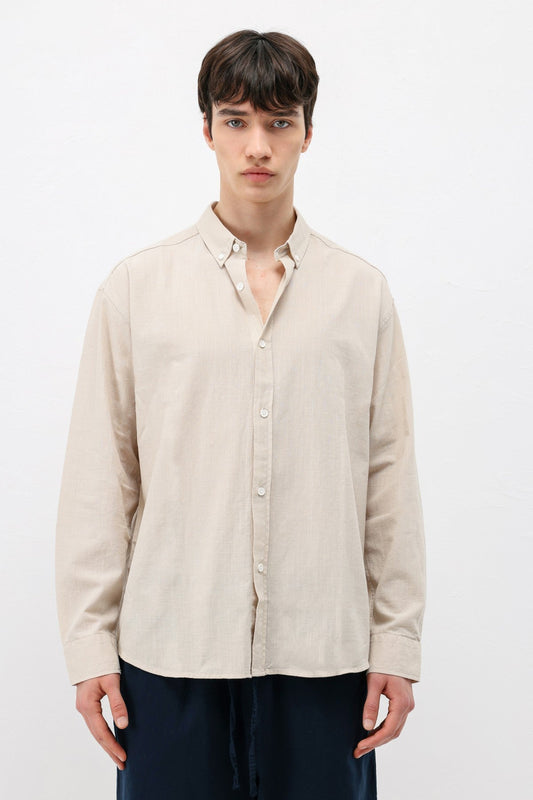 Basic Oversized Cotton-Linen Shirt