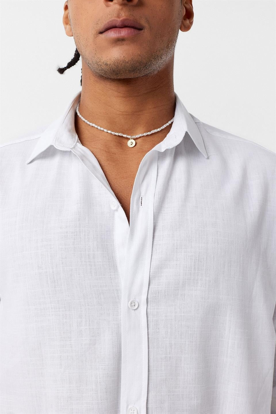 Basic Oversized Cotton-Linen Shirt