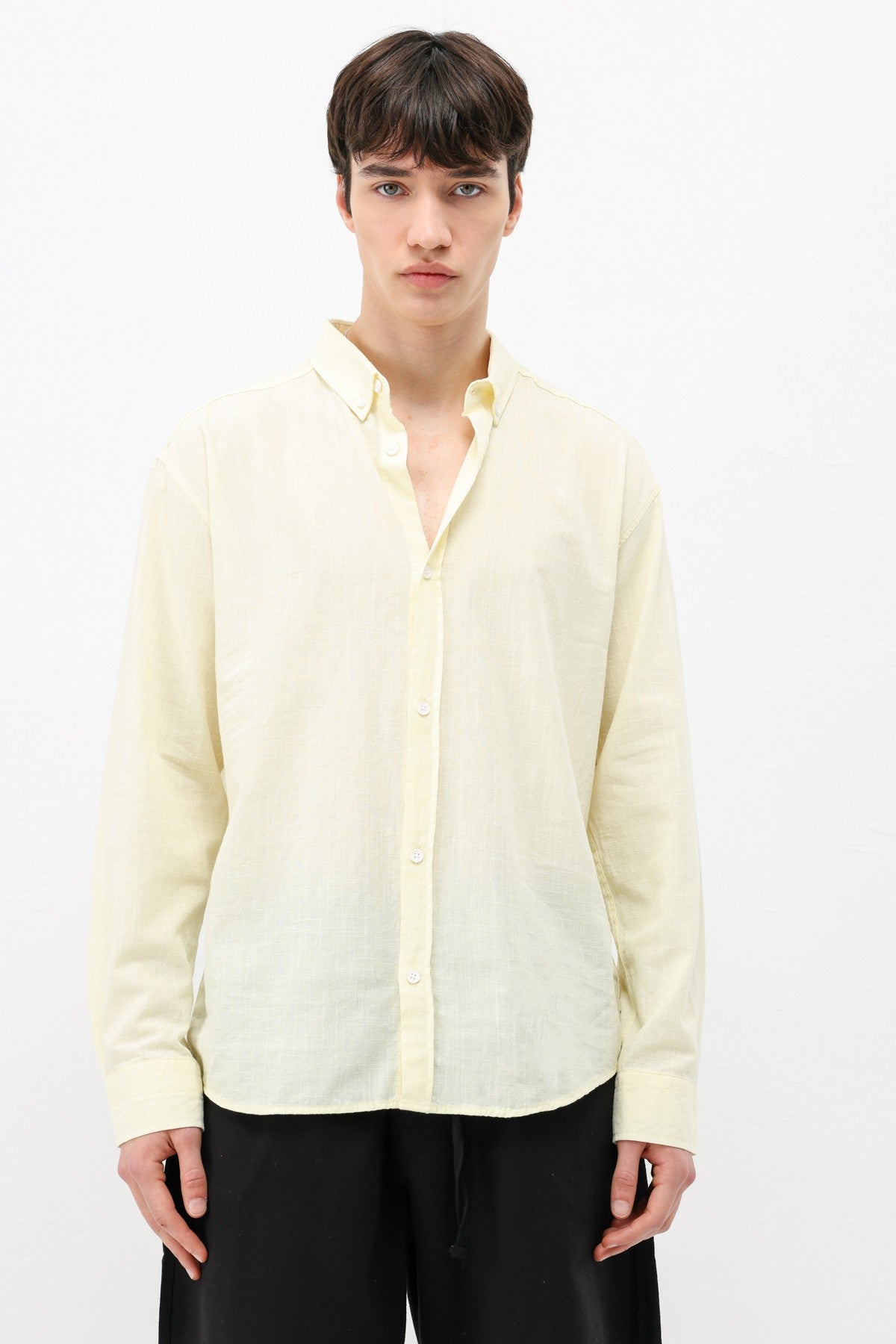Basic Oversized Cotton-Linen Shirt