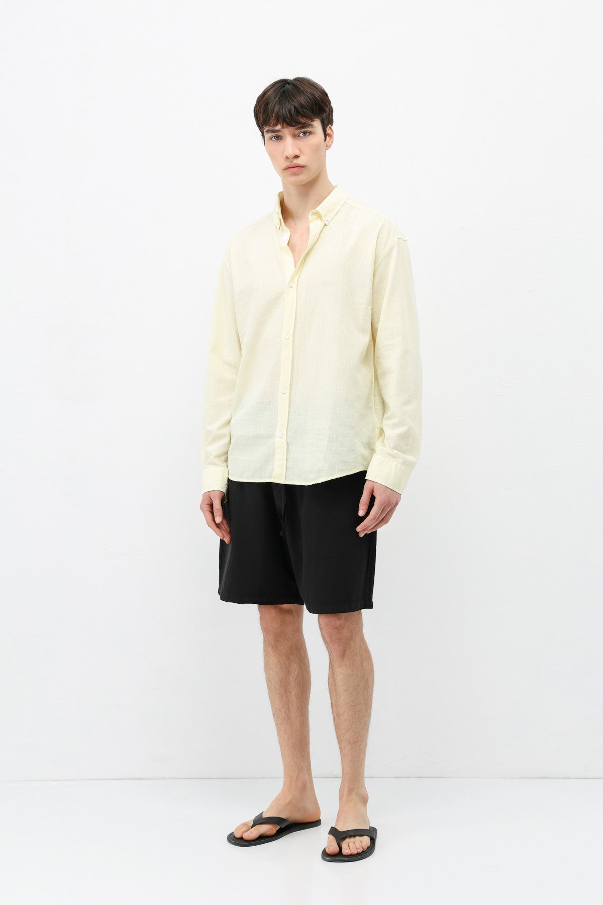 Basic Oversized Cotton-Linen Shirt
