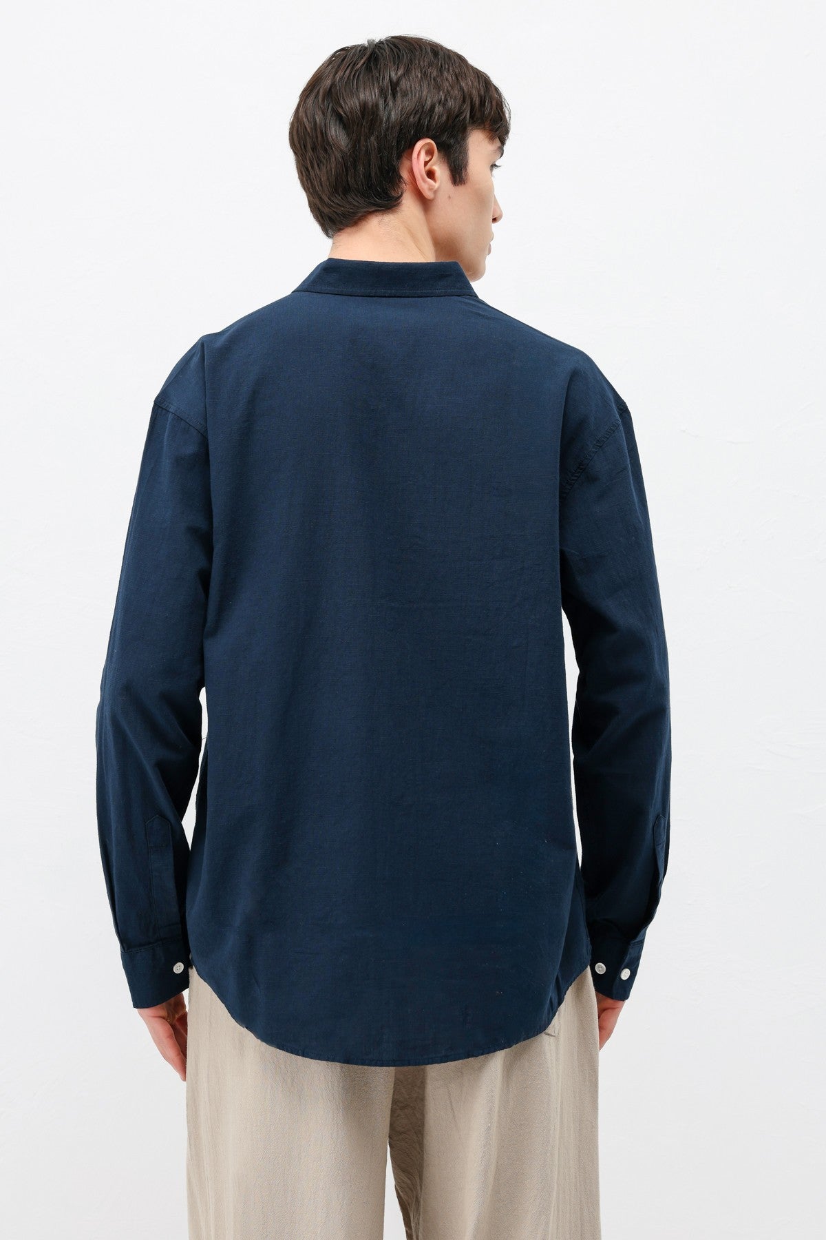 Basic Oversized Cotton-Linen Shirt