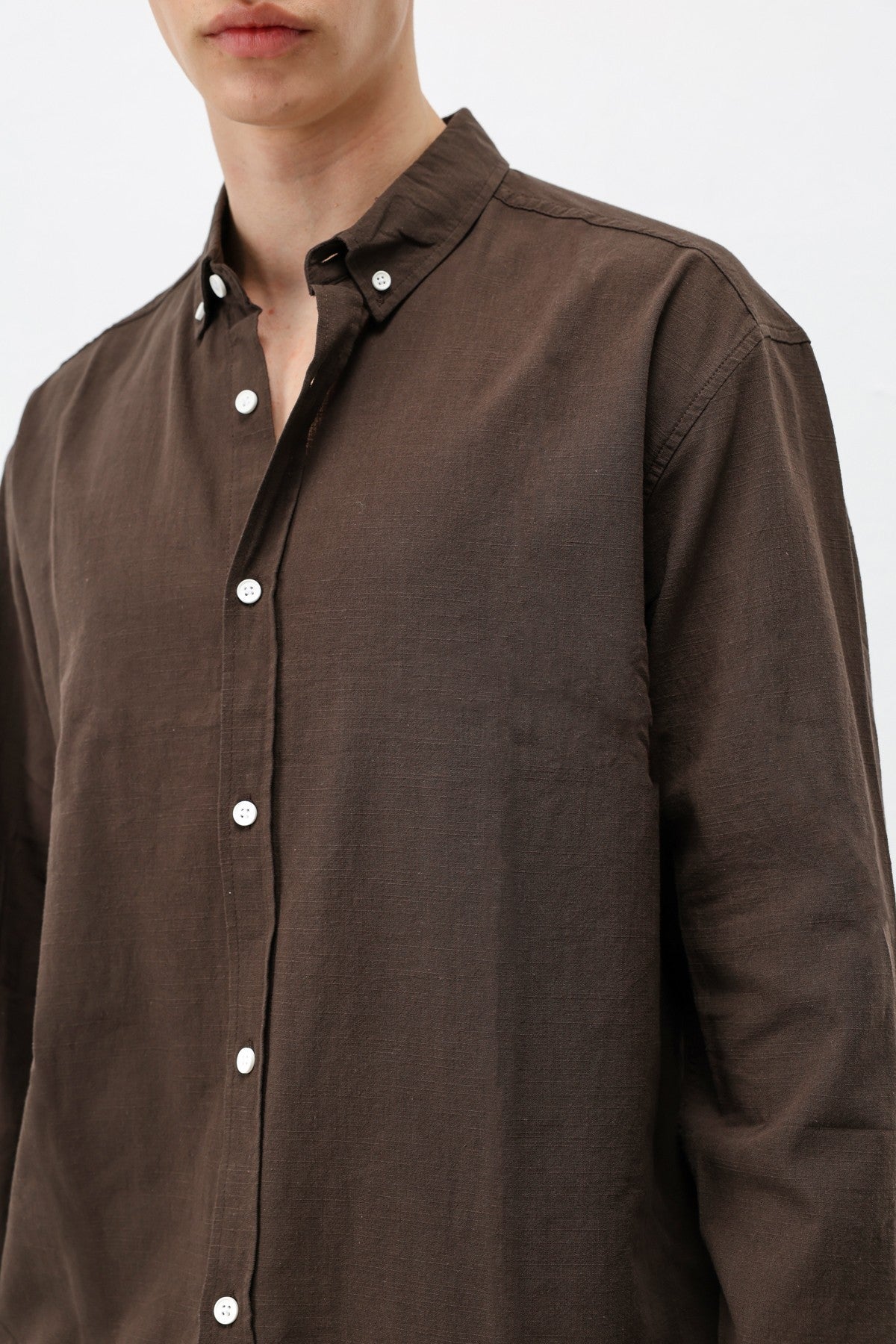 Basic Oversized Cotton-Linen Shirt