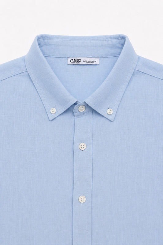 Basic Oversized Cotton-Linen Shirt
