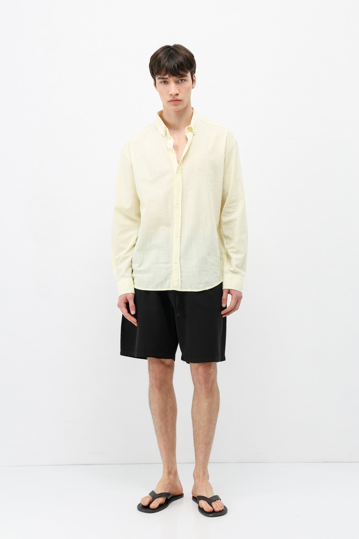 Basic Oversized Cotton-Linen Shirt