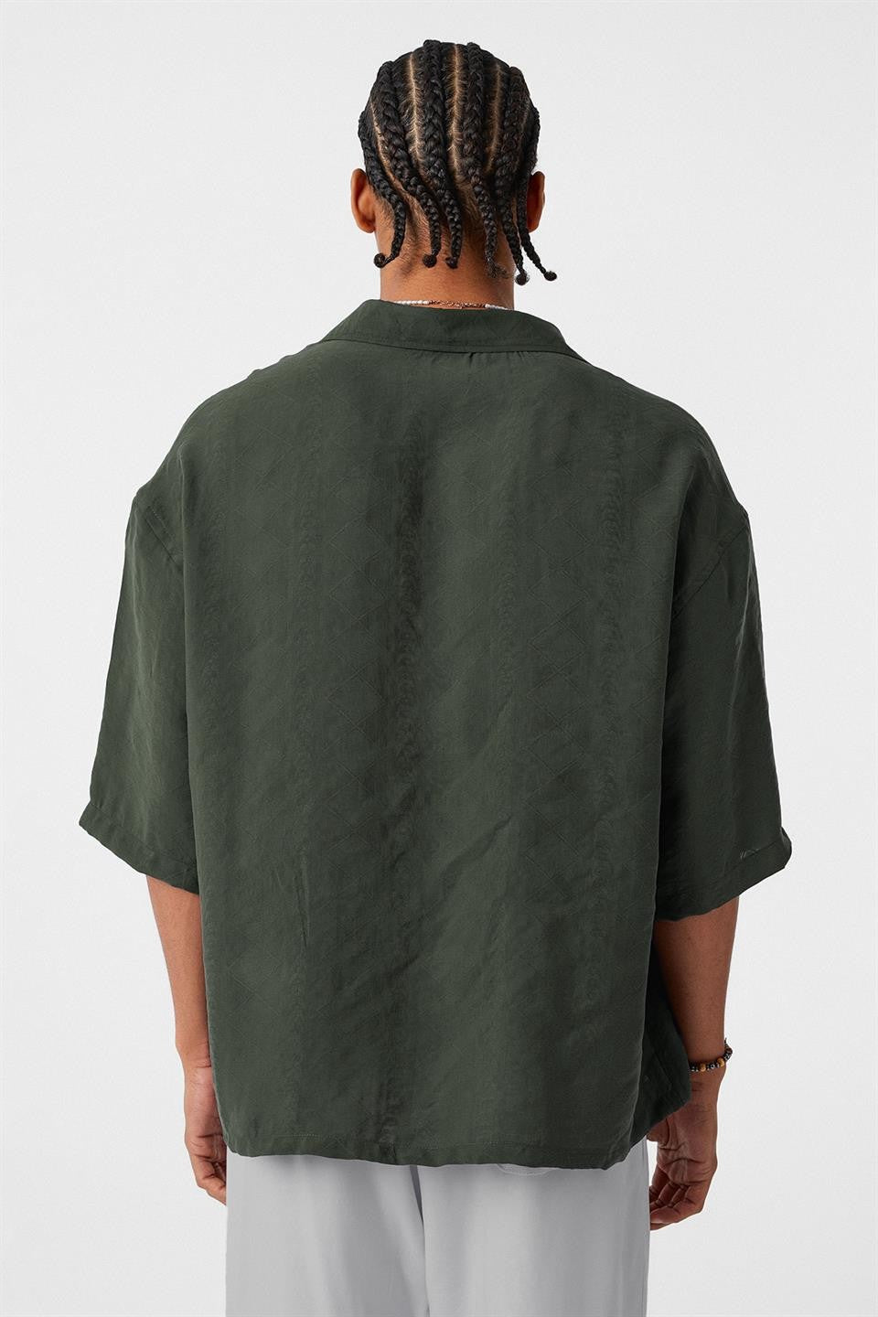 Oversized Short-Sleeve Modal Shirt