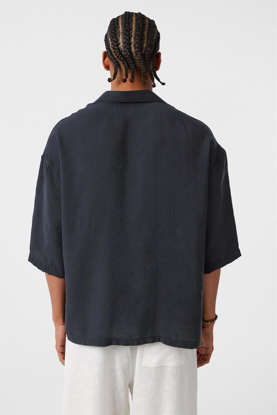 Oversized Short-Sleeve Modal Shirt