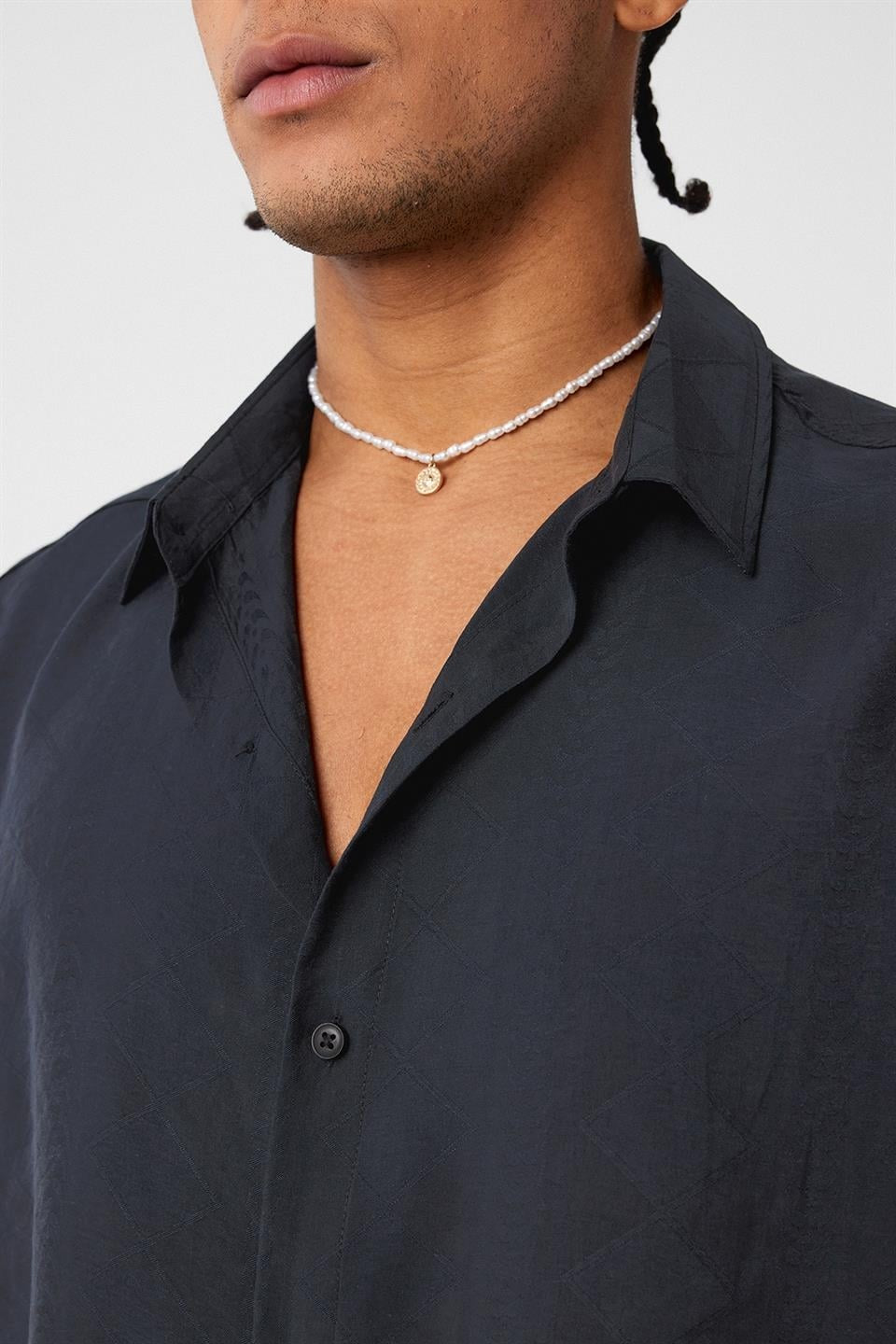 Oversized Short-Sleeve Modal Shirt