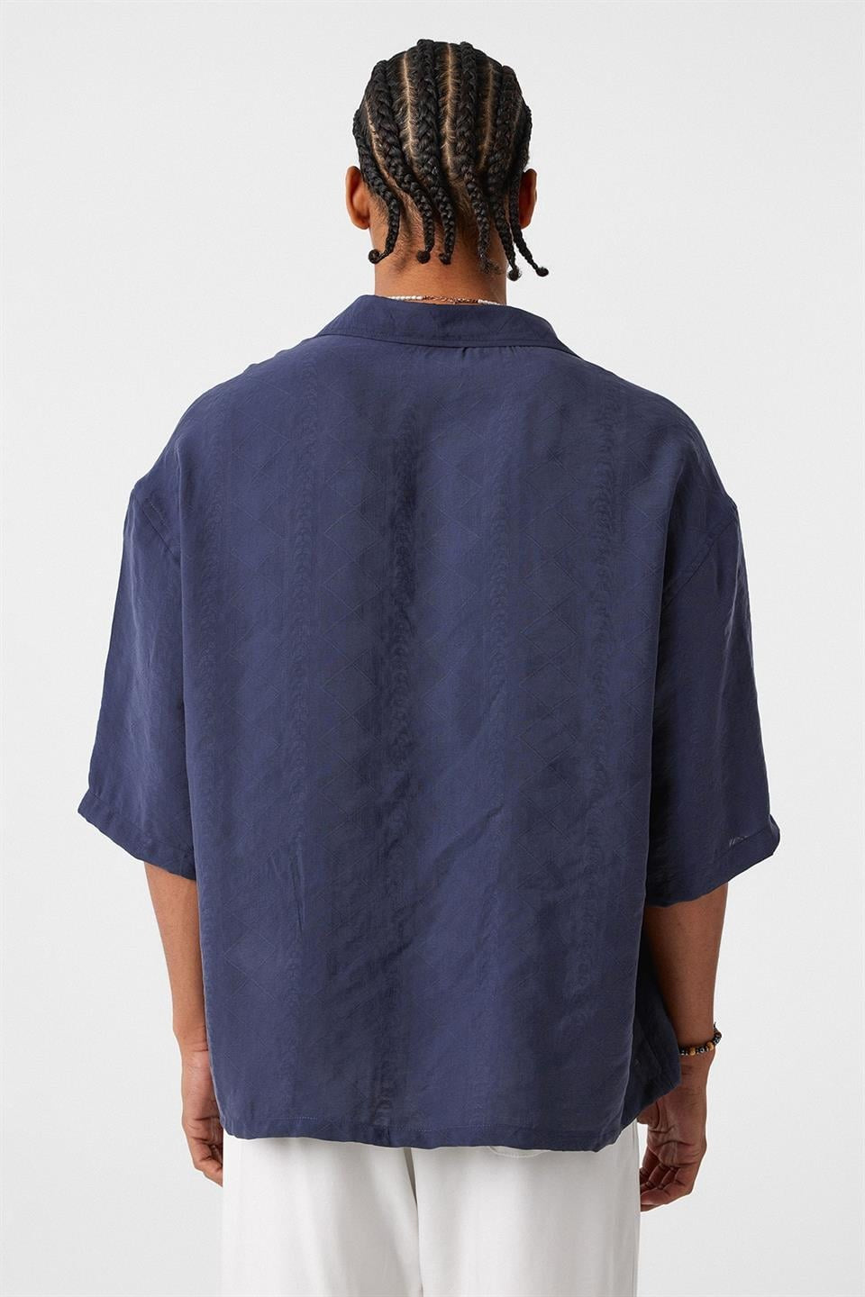 Oversized Short-Sleeve Modal Shirt