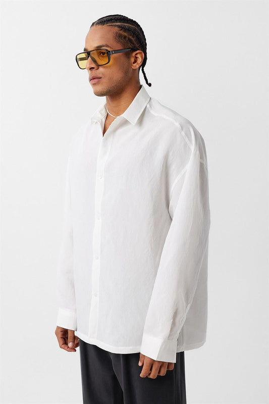 Basic Oversized Long-Sleeve Shirt