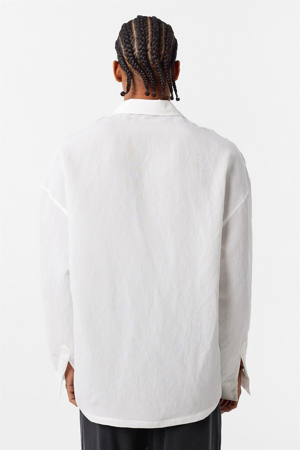 Basic Oversized Long-Sleeve Shirt