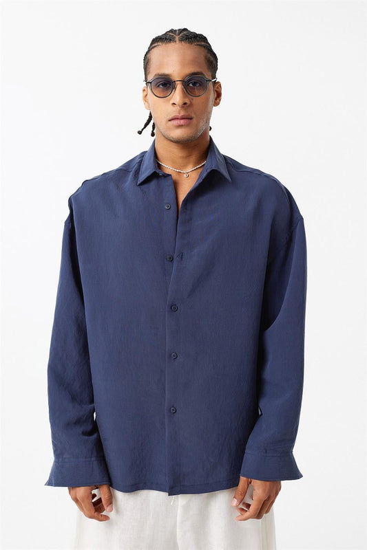 Basic Oversized Long-Sleeve Shirt