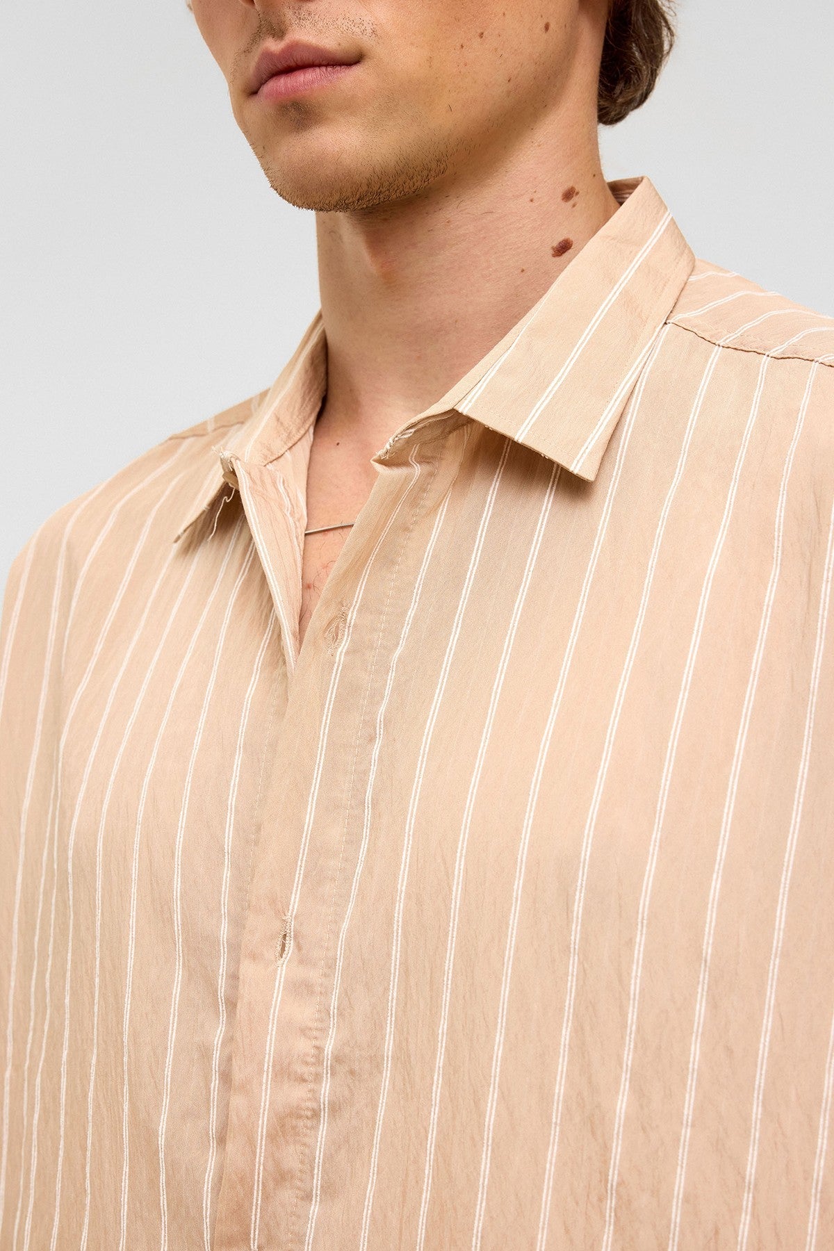 Oversized Striped Long-Sleeve Shirt