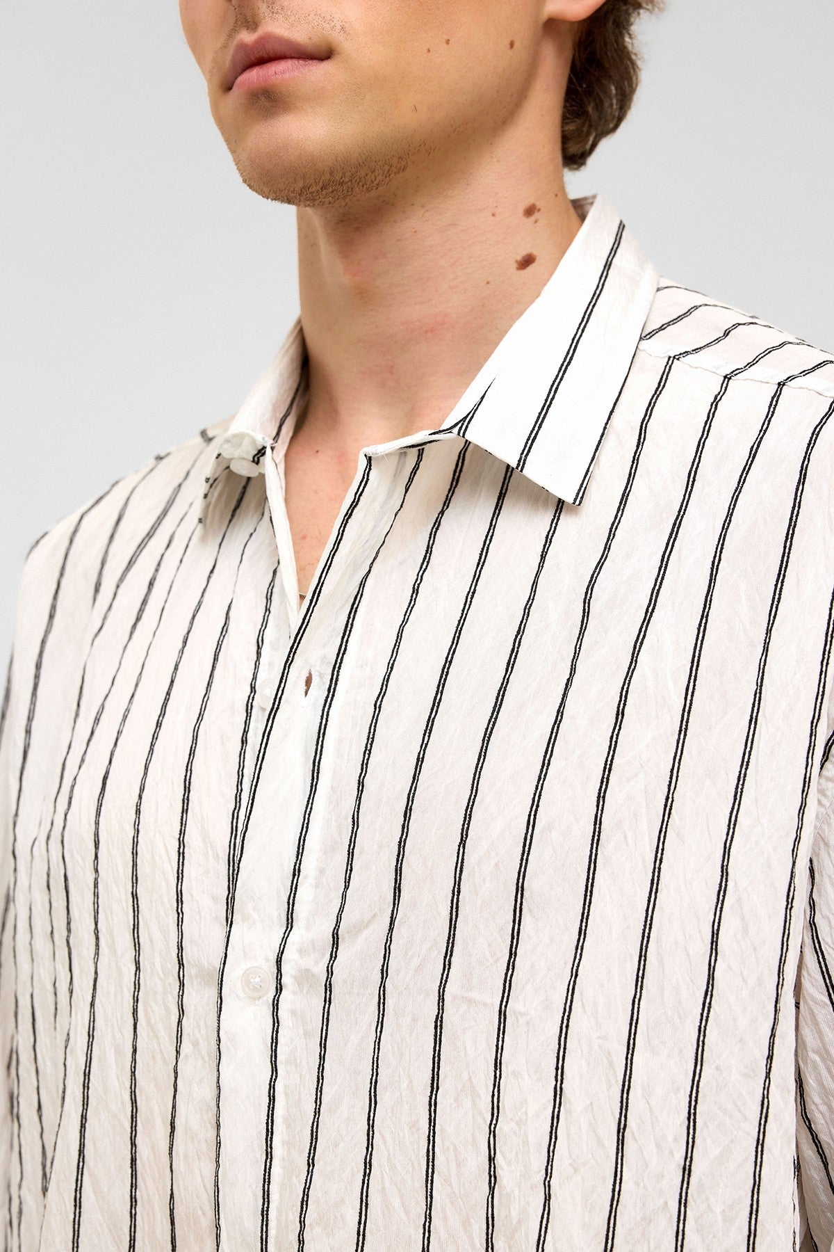 Oversized Striped Long-Sleeve Shirt