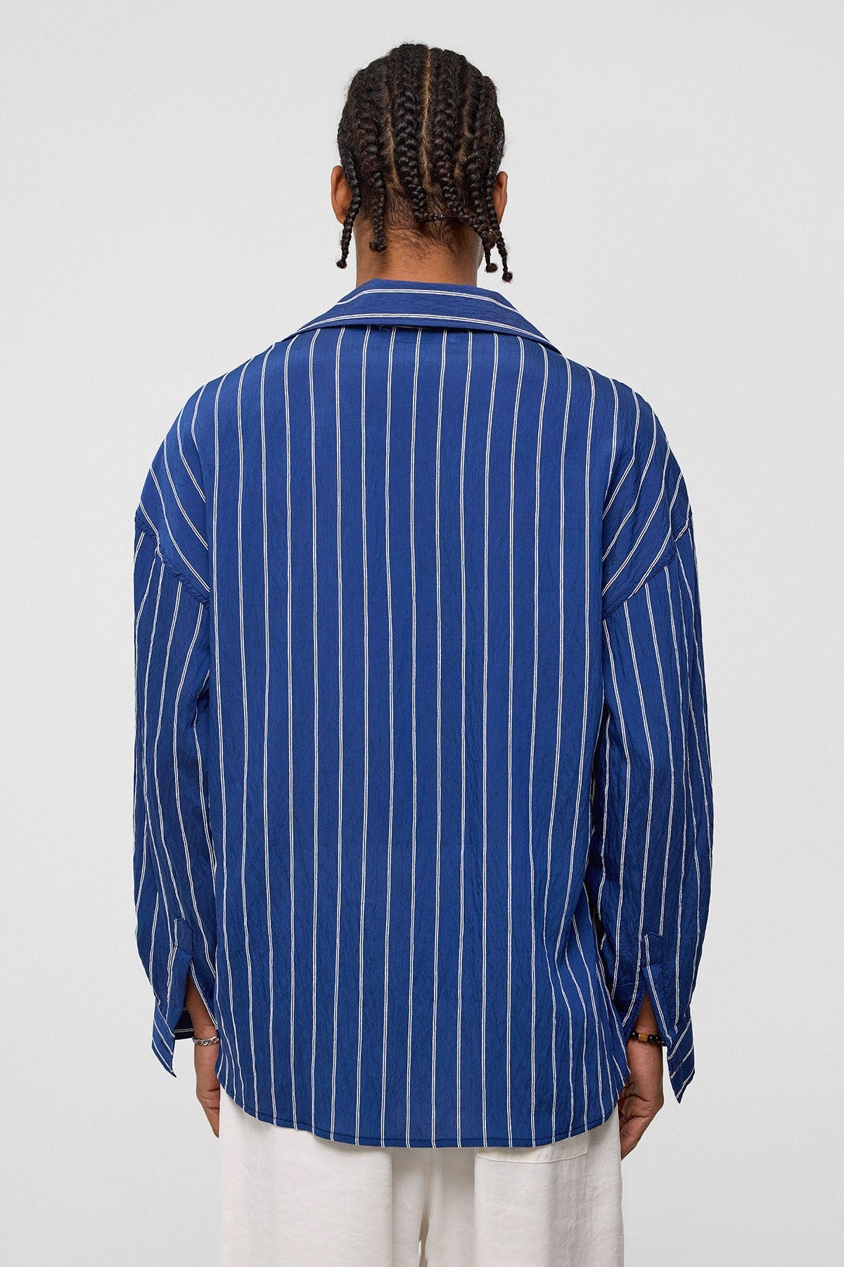 Oversized Striped Long-Sleeve Shirt