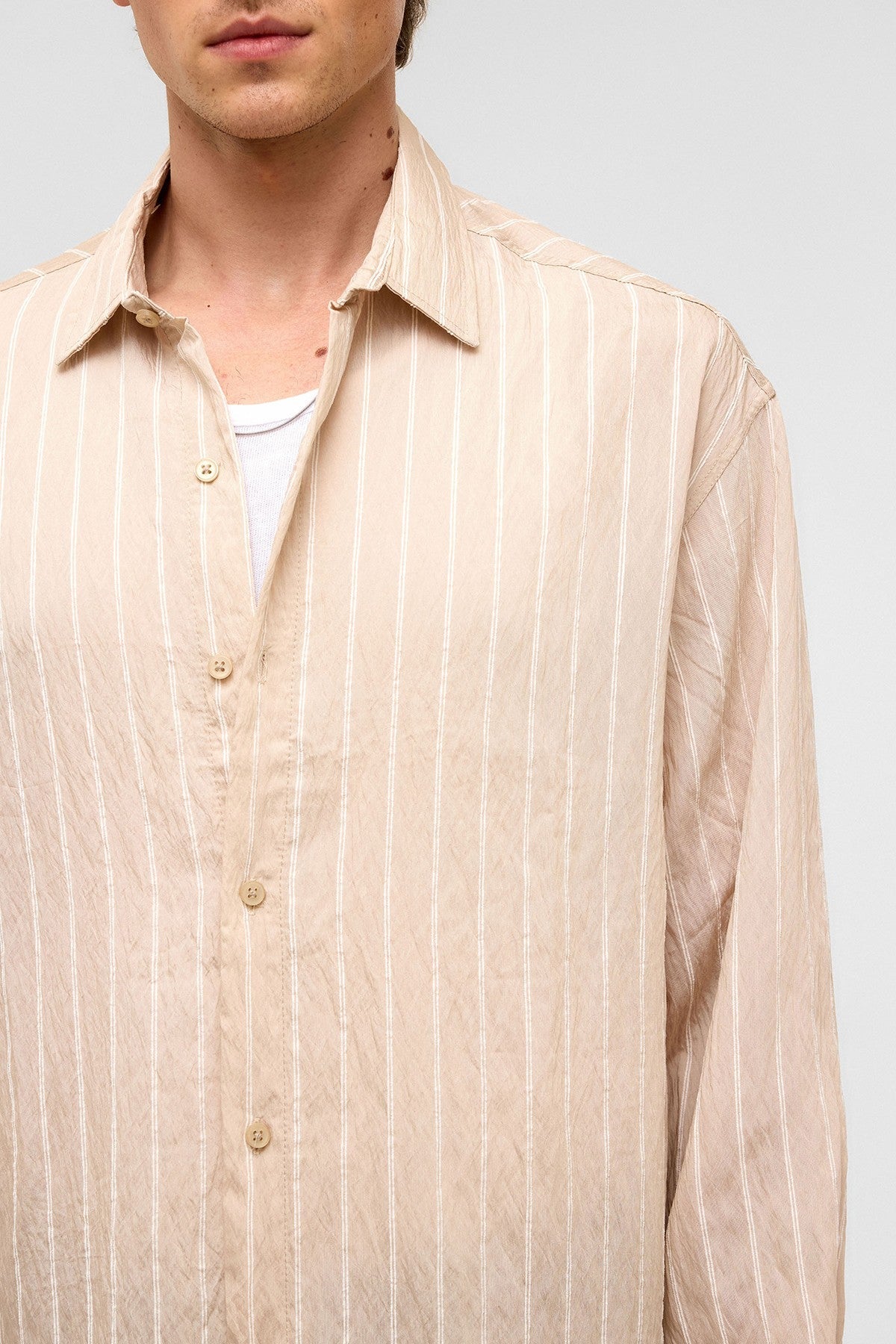 Oversized Striped Long-Sleeve Shirt