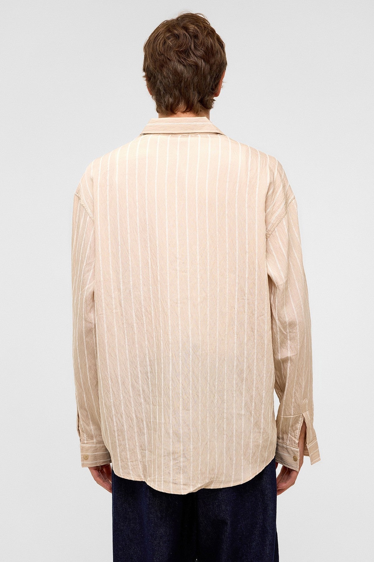 Oversized Striped Long-Sleeve Shirt