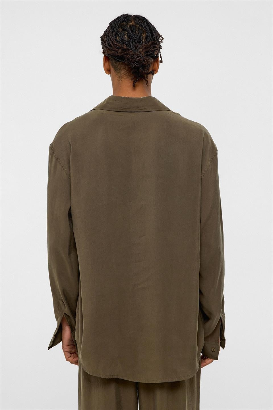 Basic Oversized Long-Sleeve Modal-Blend Shirt
