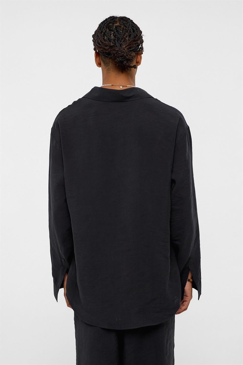 Basic Oversized Long-Sleeve Modal-Blend Shirt