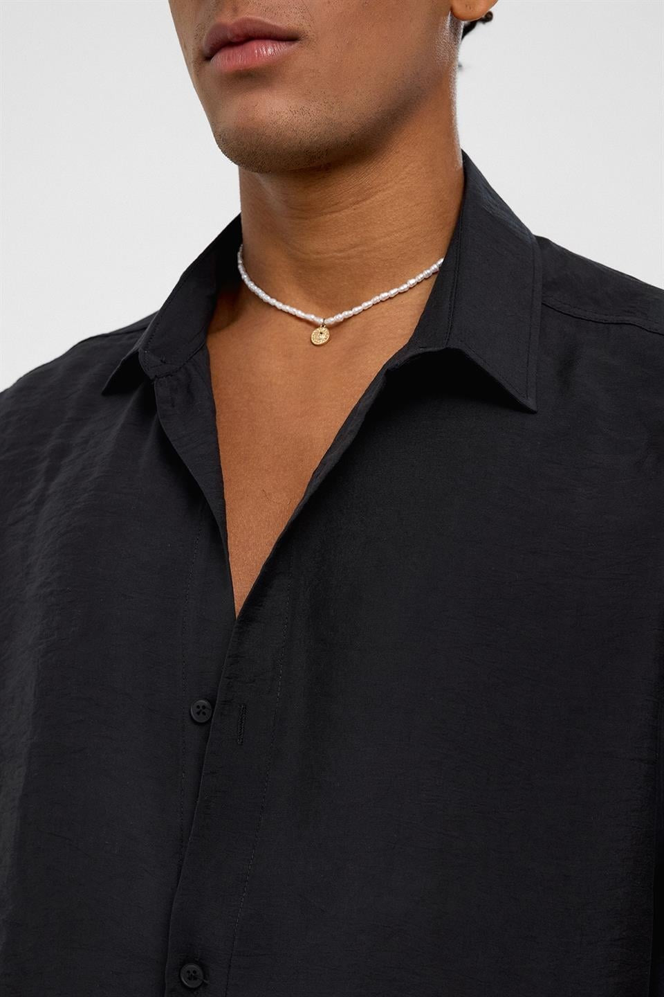 Basic Oversized Long-Sleeve Modal-Blend Shirt