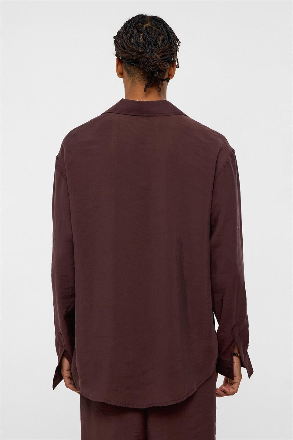 Basic Oversized Long-Sleeve Modal-Blend Shirt V40-61