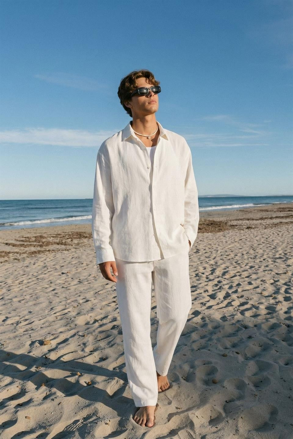 Basic Oversized Long-Sleeve Modal-Blend Shirt