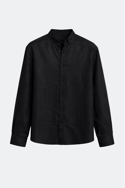 100% Linen Oversized Long-Sleeve Shirt