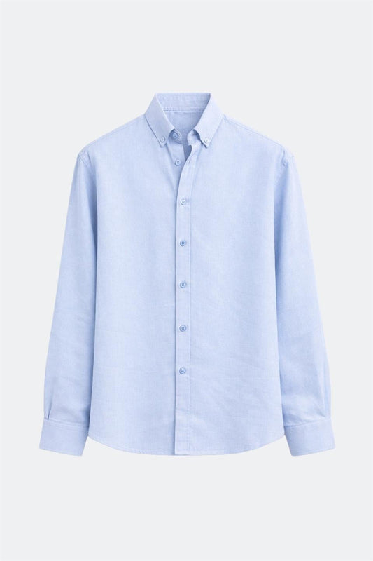 100% Linen Oversized Long-Sleeve Shirt