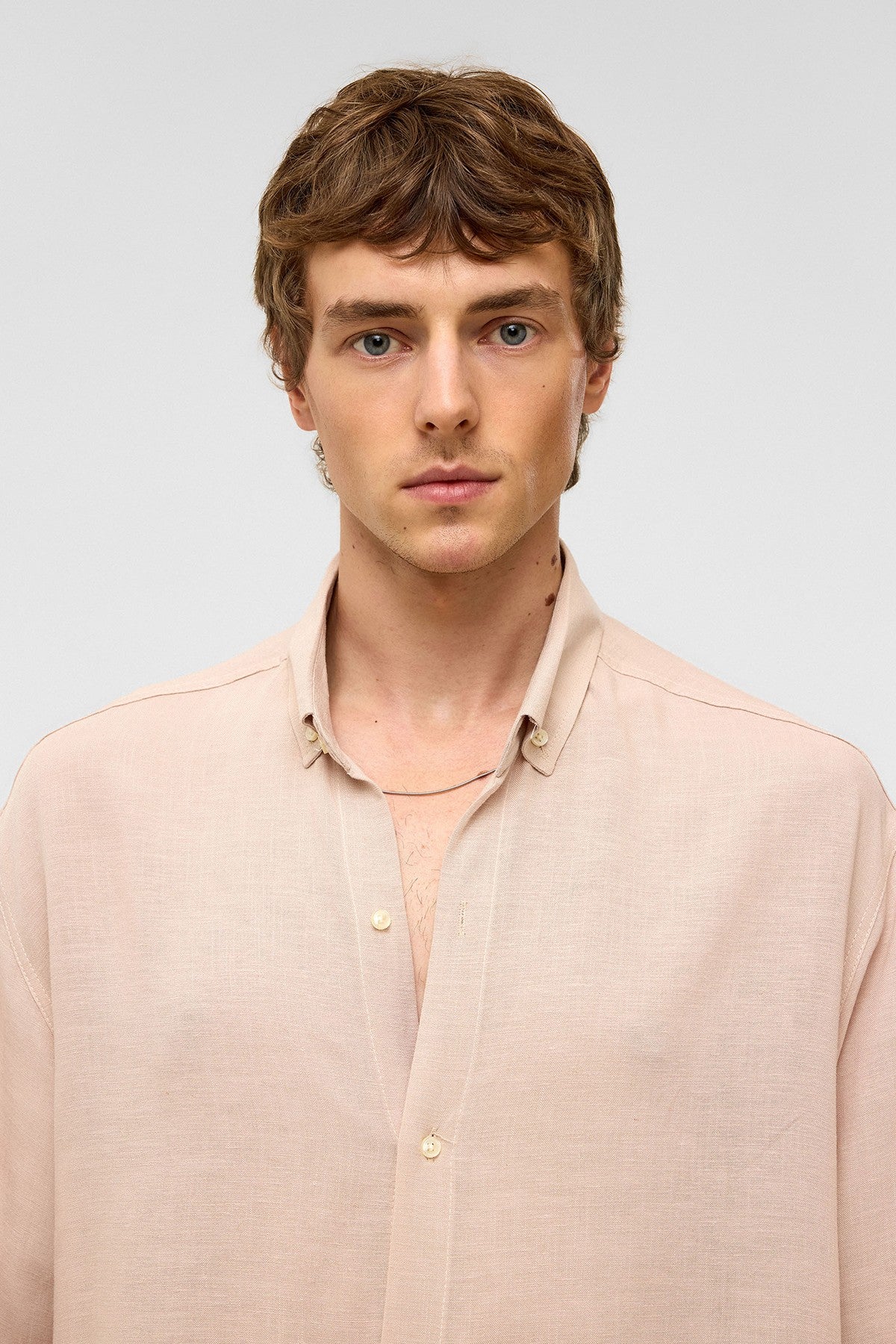 Oversized Long-Sleeved Linen Shirt