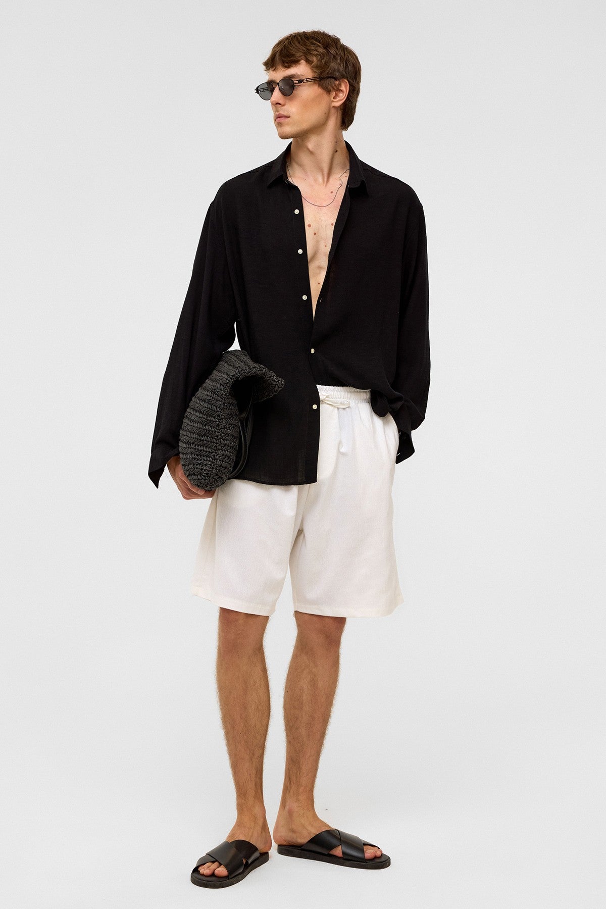 Oversized Long-Sleeved Linen Shirt